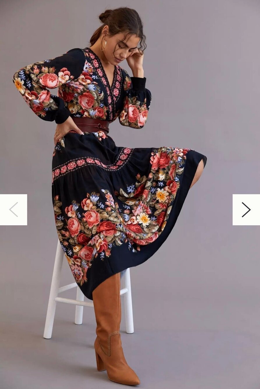 NWT❤️Anthro Floral Maxi Dress szXL